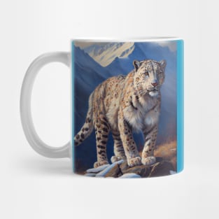 Snow Leopard Oil Paint Mug